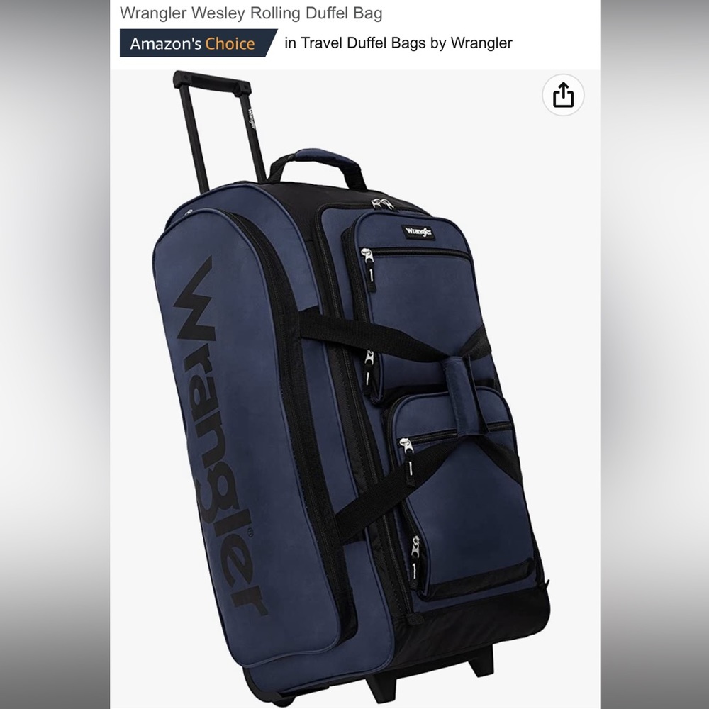 Brand New Wrangler rolling duffel bag